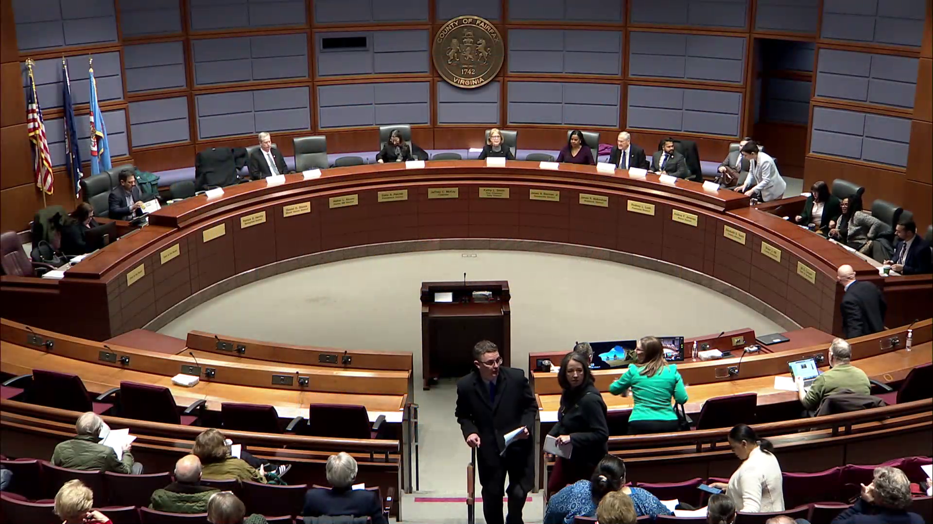 General Assembly members holding a public hearing in the Board Auditorium